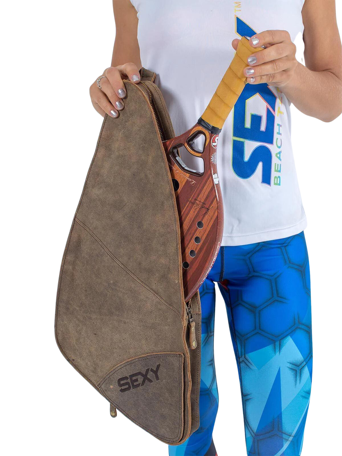 Sexy Brand Leather Beach Tennis Racket Bag